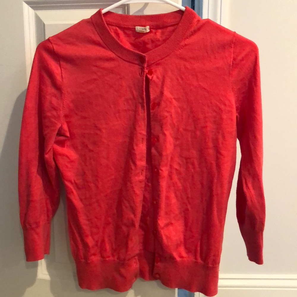 Jcrew coral cardigan